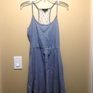 Striped navy dress